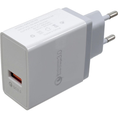 Зарядное устройство Patron USB QC3.0 2.4A white (PN-QC3-220V-W)