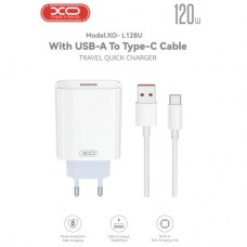 Зарядний пристрій XO USB 120 W + cable USB to USB-C white (XO-L128U) - Фото