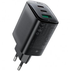 Зарядний пристрій Acefast 2xUSB-C + 1xUSB 67W GaN black (6974316284048) - Фото