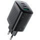 Зарядний пристрій Acefast 2xUSB-C + 1xUSB 67W GaN black (6974316284048)