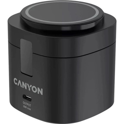 Зарядное устройство Canyon 4-in-1 wireless charging stand 30W + cable 1.0m black (CNS-WCS405BW/A)