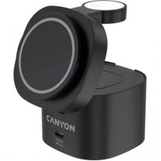 Зарядное устройство Canyon 4-in-1 wireless charging stand 30W + charger 65W + cable 1.0m black (CNS-WCS405B) - Фото