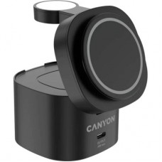 Зарядное устройство Canyon 4-in-1 wireless charging stand 30W + charger 65W + cable 1.0m black (CNS-WCS405B) - Фото