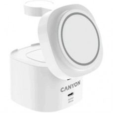 Зарядное устройство Canyon 4-in-1 wireless charging stand 30W + cable 1.0m white (CNS-WCS405WW/A) - Фото