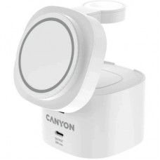 Зарядное устройство Canyon 4-in-1 wireless charging stand 30W + charger 65W + cable 1.0m white (CNS-WCS405W) - Фото