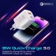 Зарядний пристрій Promate USBC PD25W + USBA QC3.0 18 W White (powerport-25ac.white)