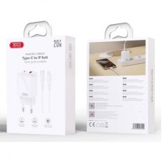 Зарядний пристрій XO 1xUSB-C PD20W + 1xUSB QC3.0 White (L158.white) - Фото