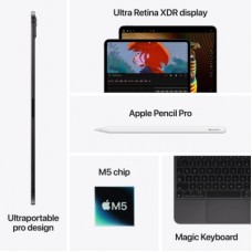 Планшет Apple iPad Pro 13" M5 Wi‑Fi 256GB with standard glass - Silver (MDYK4TY/A) - Фото