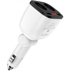 Зарядний пристрій HOCO HOCO Z28 Power ocean 2xUSB + display White (6957531091967) - Фото
