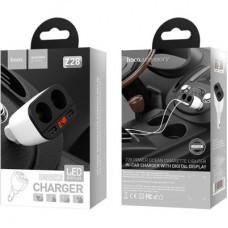 Зарядний пристрій HOCO HOCO Z28 Power ocean 2xUSB + display White (6957531091967) - Фото