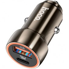 Зарядний пристрій HOCO HOCO Z46A Blue whale USB-C PD20W + USB QC 3.0 Metal Gray (6931474770332) - Фото
