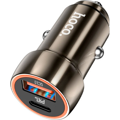 Зарядний пристрій HOCO HOCO Z46A Blue whale USB-C PD20W + USB QC 3.0 Metal Gray (6931474770332)