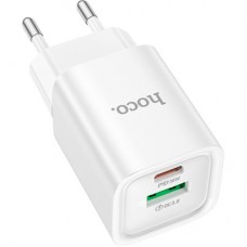 Зарядний пристрій HOCO C149A Charm 1xUSB-C PD30W + 1xUSB QC 3.0 White (6942007630337) - Фото