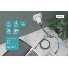 Зарядний пристрій Digitus 2xUSB-C PD65W GaN (DA-10063) - Фото
