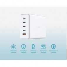 Зарядний пристрій D-Link 4xUSB-C + 1xUSB PD240W GaN white (DCF-241) - Фото