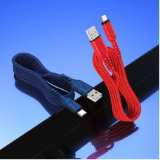 Дата кабель USB 2.0 AM to USB-C 1.0m 3A nylon X59 red HOCO (6931474744937) - Фото