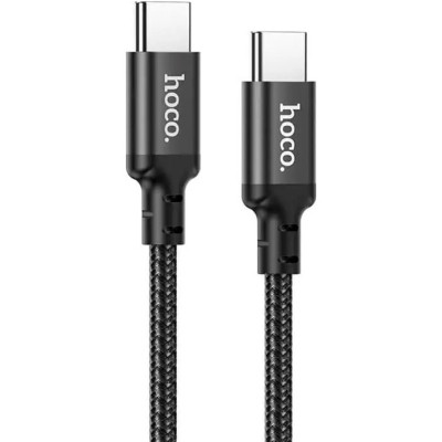 Дата кабель USB-C to USB-C 1.0m 60 W nylon X14 black HOCO (6931474752215)