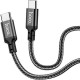 Дата кабель USB-C to USB-C 1.0m 60 W nylon X14 black HOCO (6931474752215)
