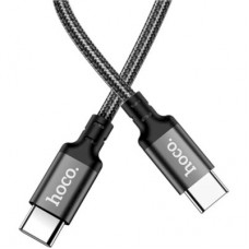 Дата кабель USB-C to USB-C 1.0m 60 W nylon X14 black HOCO (6931474752215) - Фото