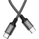 Дата кабель USB-C to USB-C 1.0m 60 W nylon X14 black HOCO (6931474752215)