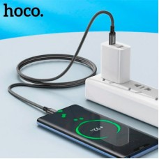 Дата кабель USB-C to USB-C 1.0m 60 W nylon X14 black HOCO (6931474752215) - Фото