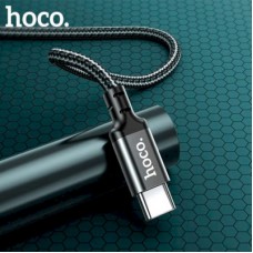 Дата кабель USB-C to USB-C 1.0m 60 W nylon X14 black HOCO (6931474752215) - Фото