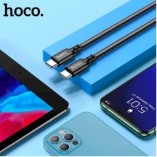 Дата кабель USB-C to USB-C 1.0m 60 W nylon X14 black HOCO (6931474752215) - Фото
