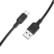 Дата кабель USB 2.0 AM to USB-C 1.0m silicone black BOROFONE (6941991115431) - Фото