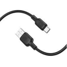 Дата кабель USB 2.0 AM to USB-C 1.0m silicone black BOROFONE (6941991115431) - Фото