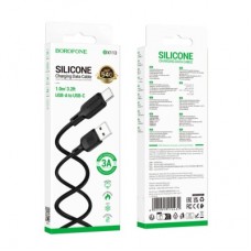 Дата кабель USB 2.0 AM to USB-C 1.0m silicone black BOROFONE (6941991115431) - Фото