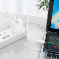 Дата кабель USB 2.0 AM to USB-C 0.25m Hyper 27 W X96 white HOCO (6942007609418) - Фото