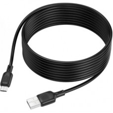 Дата кабель USB 2.0 AM to Micro 5P 3.0m Lenny silicone BX113 black BOROFONE (6941991115547) - Фото