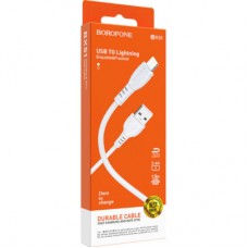 Дата кабель USB 2.0 AM to Lightning 1.0m 2.4A PVC BX51 white BOROFONE (6931474743909) - Фото