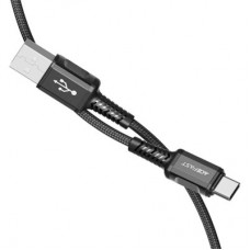 Дата кабель USB 2.0 AM to USB-C 1.2m 3A nylon C1-04 black Acefast (6974316280545) - Фото
