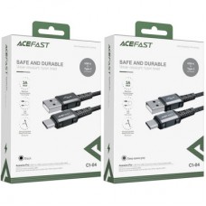 Дата кабель USB 2.0 AM to USB-C 1.2m 3A nylon C1-04 black Acefast (6974316280545) - Фото