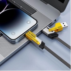 Дата кабель USB-C + USB A to USB-C + Lightning XO (NB283-CAI.gray) - Фото