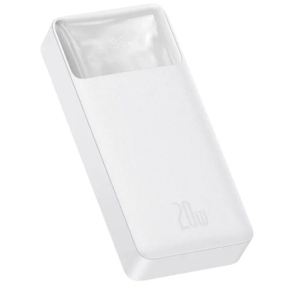 Батарея универсальная Baseus Bipow 20000mAh, Input(microUSB,Type-C), Output(2хUSB,Type-C), White (PPBD20K)