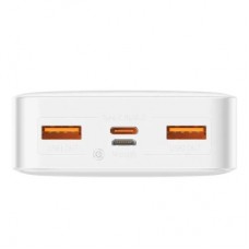 Батарея универсальная Baseus Bipow 20000mAh, Input(microUSB,Type-C), Output(2хUSB,Type-C), White (PPBD20K) - Фото