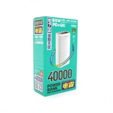 Батарея универсальная Remax 40000mAh, 65W, PD+QC, USB+Type-C, LED (RPP-310) - Фото