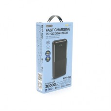 Батарея универсальная Remax 20000mAh, 22.5W, 2*USB+Type-C, Black (RPP-623) - Фото