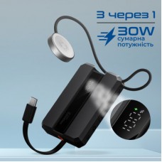Батарея універсальна Promate 10000 mAh PD/30W, iWatch charging (neo-10.black) - Фото
