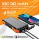 Батарея универсальная Promate 10000mAh PD/20W, QC/3/0, Solar, QI, IP65 (solartank-10pdqi.black)
