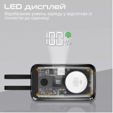 Батарея універсальна Promate 10000 mAh PD/35W, iWatch charging (mavrix.black) - Фото