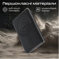 Батарея універсальна Promate 5000mAh MagSafe/15W (blade-5.black) - Фото
