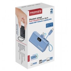 Батарея універсальна Promate 5000mAh PD/20W (nanopack-5.navy) - Фото