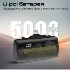 Батарея універсальна Promate 5000 mAh PD/20W, Apple Watch charging (powerup-trio.black) - Фото