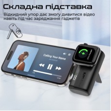Батарея універсальна Promate 5000 mAh PD/20W, Apple Watch charging (powerup-trio.black) - Фото