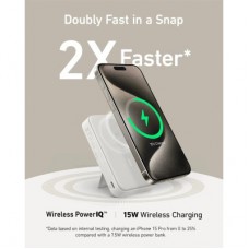 Батарея універсальна Anker MagGo 10000 mAh, Qi2/15W, PD, 27W, USB-C, white (A1654G21) - Фото