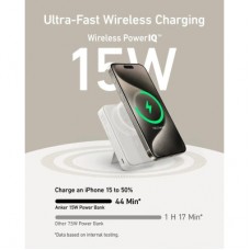 Батарея універсальна Anker MagGo 10000 mAh, Qi2/15W, PD, 27W, USB-C, white (A1654G21) - Фото