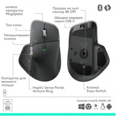 Мышка Logitech MX Master 4 for Business Wireless/Bluetooth Graphite (910-007617) - Фото